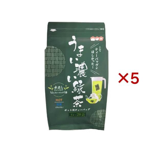 うまい濃い緑茶ティーバッグ ( 80g(4g×20袋)×5セット )/ 梅の園 : 爽快