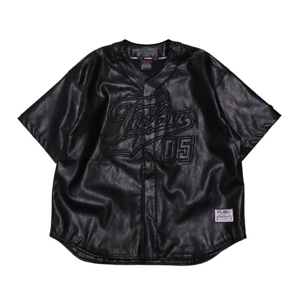 FUBU フブ フーブ PUレザー ベースボールシャツ FAUX LEATHER