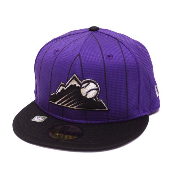 NEW ERA ニューエラ コロラド ロッキーズ 5950 キャップ COLORADO ROCKIES 2025 MLB BATTING PRACTICE 59FIFTY CAP バッティング練習 パープル ブラック