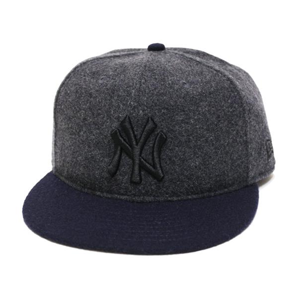 NEW ERA ニューエラ ニューヨーク ヤンキース 950 キャップ NEWYORK YANKEES WOOL MELTON 9FIFTY CAP メジャーリーグ MLB メルトン グレー系 ネイビー