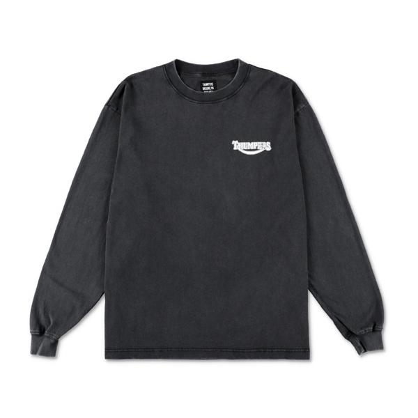 THUMPERS サンパーズ 長袖Tシャツ ロンT FUCK OFF L/S TEE ストリート ウォッシュ加工 バックプリント ブラック系 M L XL