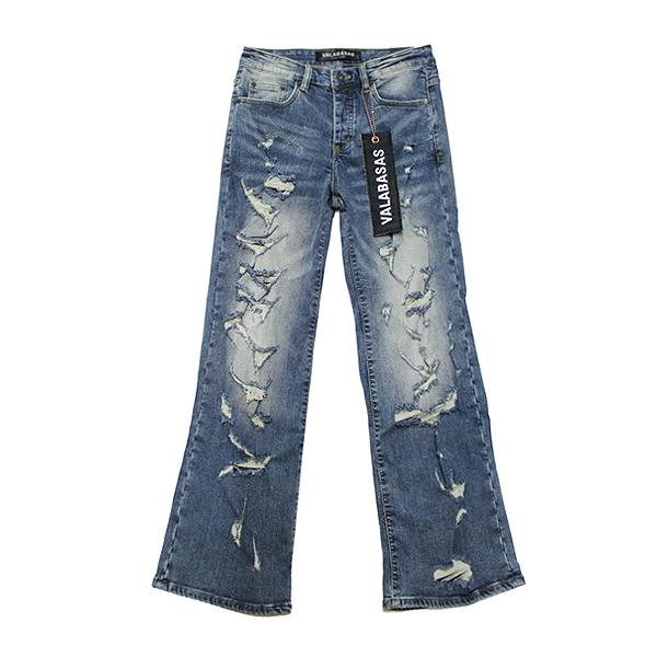 VALABASAS ブラックデニム　ストレートデニム　バギーデニム　バラバサス ROYAL FLASH ジーンズ Valabasas /バラバサス/PATCH FADE BLACK