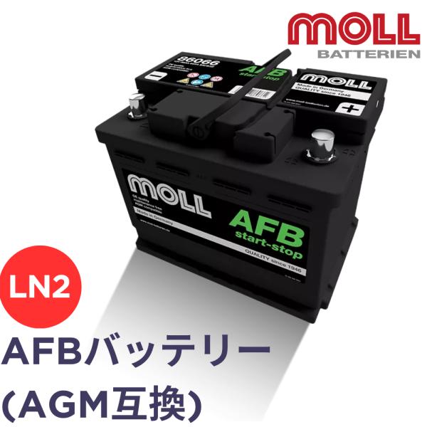 MOLL バッテリー / モル AFB start-stop 86066 AGM互換 H5/L2/LN2