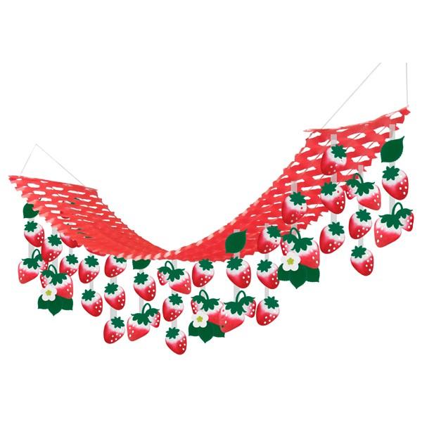 店舗装飾 ディスプレイ 苺 吊物 春 プリーツハンガー いちごづくし 季節装飾 販促専門店 装飾屋 Com 通販 Yahoo ショッピング