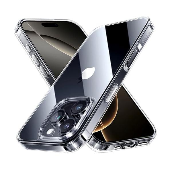 NIMASO iPhone 16 Pro 用 ケース クリア 黄変防止 耐衝撃 米軍MIL規格 SGS認証 PC背面 いPhone 16 Pro 対応 傷つけ防止 超薄型 軽量 ワイヤレス充電