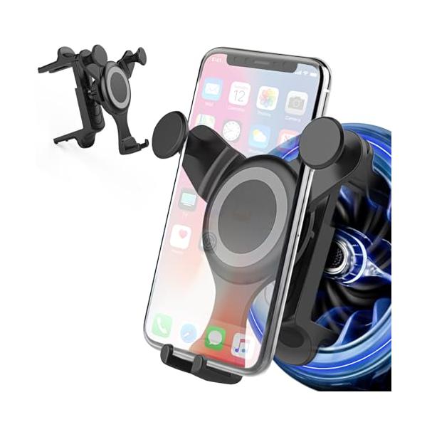 【製品詳細・ご注意下さい】材質：PC+TPE、ABS・本体サイズ：95×85×85mm・設置方法：専用クリップで、車内エアコン吹き出し口に設置。--- カラー：ブラック・適応スマホサイズ：4.7-6.7インチ。--- 適応内エアコン吹き出し...