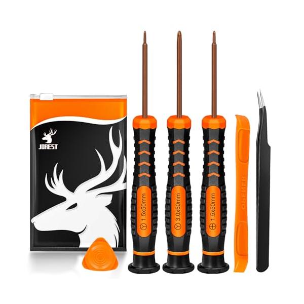 【Switch用ドライバー】-- 6本のドライバーセットには、3本のスクリューy字ドライバーY00 (Y1.5)、Y1 (Y3.0)、プラスドライバーPH00 (+2.0)、両頭スパッジャー、三角スパッジャー、ピンセット。持ち運びに便利なよ...