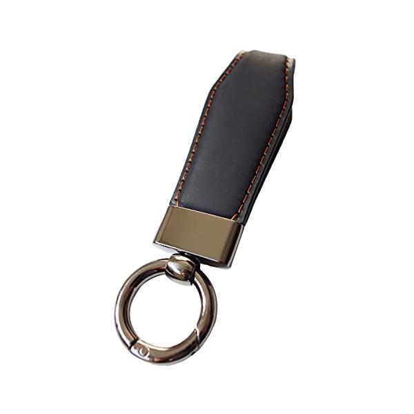 他サイト： [MKMC] キーホルダー キーリング メンズ 革 デザイン レディース レザー キー リング 車 スマートキー 家 自転車 バイク 鍵 対応 (ブラック)の商品画像