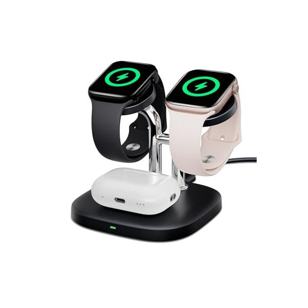 【Apple Watch対応・5W急速充電】従来の2.5Wから5Wにバージョンアップ！Apple Watch 10を約1.3時間でフル充電可能。忙しい朝や就寝前の短時間でも、しっかりチャージできます。【洗練されたデザイン】上品でスタイリッシ...