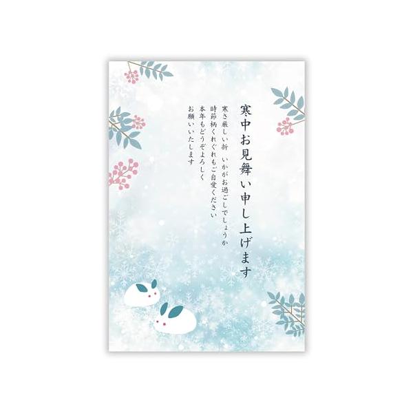 【寒中見舞い】おしゃれで親しみのあるデザインで送る寒中見舞いはがき。松の内（1月7日）までに出せなかった年賀状の返礼にも使われます。「松の内」（1月7日頃）が明けてから「立春」（2月4日頃）までに送りましょう。【私製はがき（切手なし）】切手...