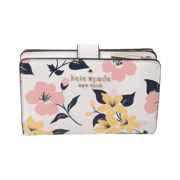 ケイトスペード kate spade 二つ折り財布 花柄 ミディアム コンパクト ウォレット レディース k7681 BOX付 ケイトスペード kate spade 二つ折り財布 花柄 ミディアム コンパクト ウォレット レディース k7681 BOX付