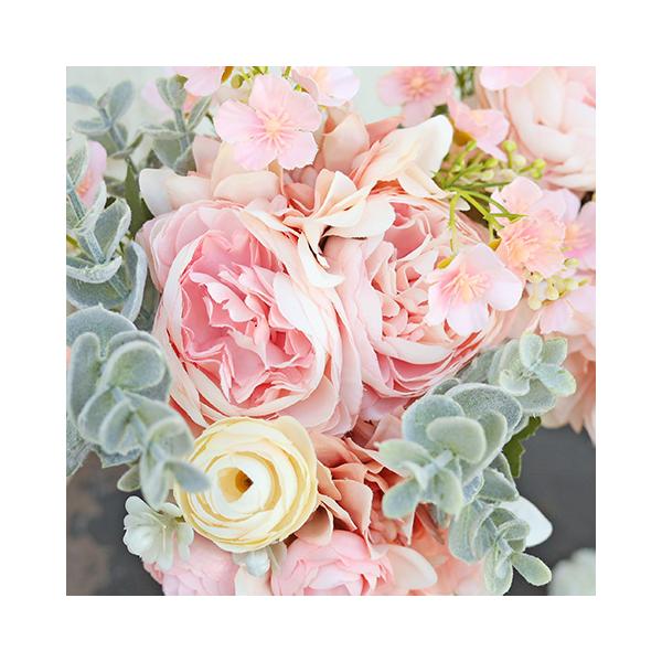 インテリア雑貨 ピンクローズダリア ブーケ 造花 フェイクグリーン