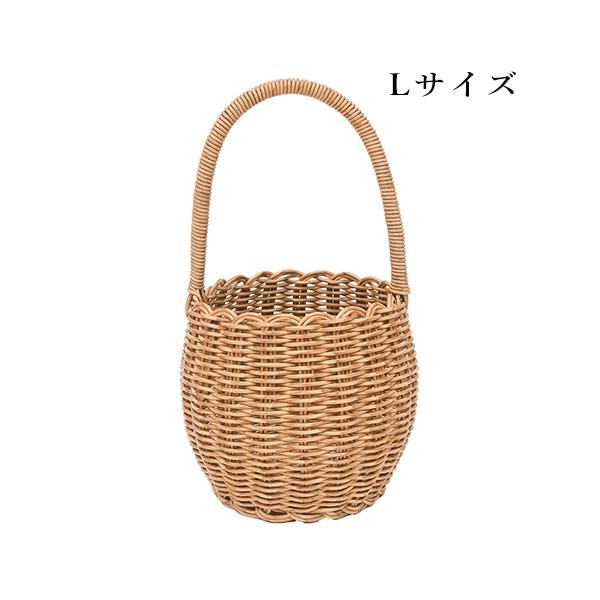 ガーデニング雑貨 ユティルナイール ロングハンドルポット Lサイズ ライトブラウン バスケット