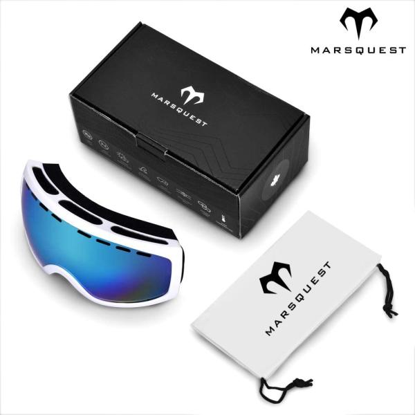 北米ブランド-2025年4月取扱開始｜MARSQUEST スノーゴーグル 100%UVカット REVOミラーレンズ UV400 ダブルレンズ 曇り止め 2層スポンジ スノーボード in2爆買