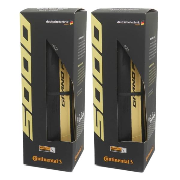 2本セット Continental(コンチネンタル) GRAND PRIX 5000 グランプリ5000 クリームスキン ブラック black/cream skin (700x28c) [並行輸入品]