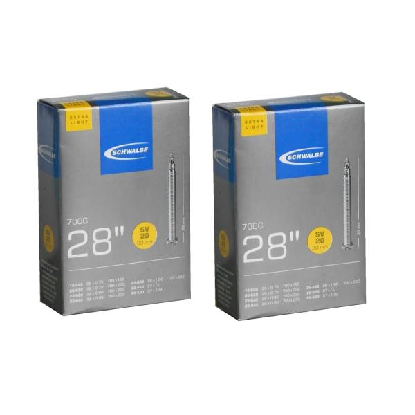 2本セット SCHWALBE(シュワルベ) 700×18/25C用軽量チューブ 仏式 80mm ロングバルブ 20SV-XXL [並行輸入品]