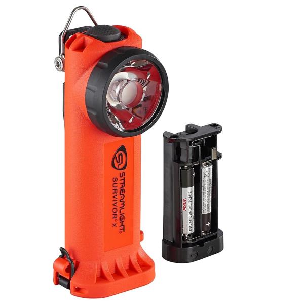 Streamlight 90950 Survivor X 250ルーメン 直角消防士用懐中電灯 単3形アルカリ電池3本付き オレンジ Streamlight 90950 Survivor X 250ルーメン 直角消防士用懐中電灯 単3