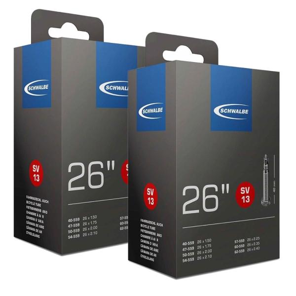 SCHWALBE(シュワルベ) 26×1.50/2.40用チューブ 仏式バルブ 13SV ２本セット [並行輸入品]