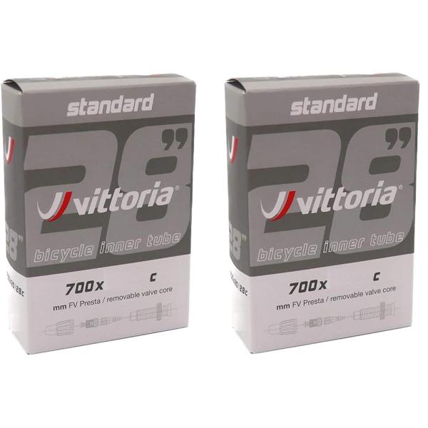 2個セット Vittoria インナーチューブ 700c 仏式バルブ Standerd inner tube (700×20/28c(バルブ長60mm)) [並行輸入品]