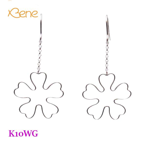 K10WG ホワイトゴールド ピアス K10WG 花 フックタイプ ホワイトゴールド ピアス : Beneベーネ