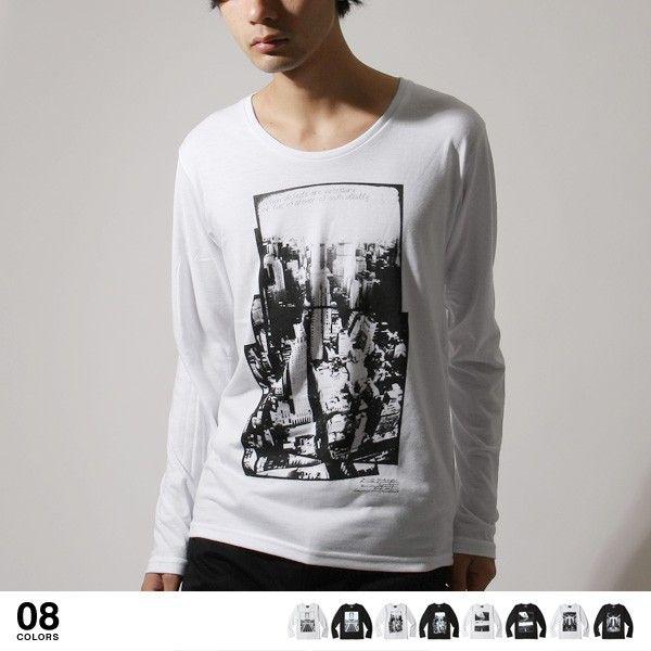 Tシャツ モノトーン フォト プリント 長袖 Tシャツ メンズ ファッション 通販 メンズ トレンド Tso1413 Soyous ソユーズ 通販 Yahoo ショッピング