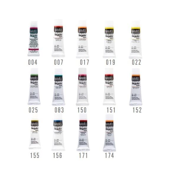 004 キナクリドンマゼンタ007 キナクリドンレッド017ビビッドレッドオレンジ019 カドミウムイエローミディアム022 カドミウムイエローライト025 ライトグリーンオキサイト083 コバルトグリーン150 ピロールクリムソン151 ...