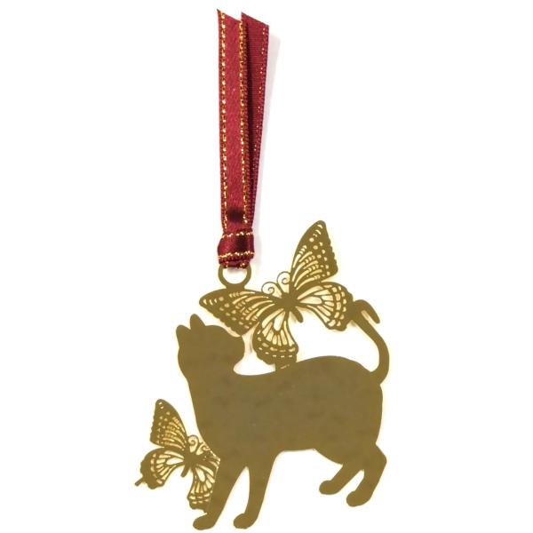 しおり 猫と蝶G ゴールド バンコ ページマーカー 48442 ブックマーカー