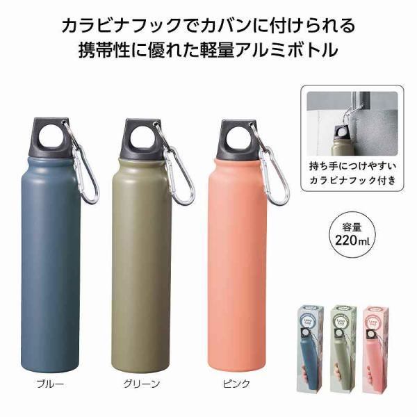 ループキャップアルミボトル220ml  名入れ可能商品 ＊1個からOK＊ 記念品 景品 参加 抽選 来場 来店 マグボトル タンブラー
