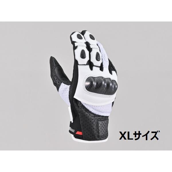 【当店在庫あり】在庫特価！夏用 HBG-053 スポーツメッシュグローブ ブラック/ホワイト XLサイズ デイトナ スマホ対応 本革（やぎ革）