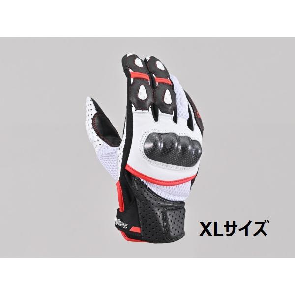 【当店在庫あり】在庫特価！夏用 HBG-053 スポーツメッシュグローブ ブラック/ホワイト/レッド XLサイズ デイトナ スマホ 本革（やぎ革）