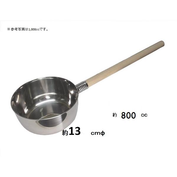 液体や粉ものをすくうのに便利です。又、水まきにも材質　本体：１８−８ステンレス　柄：天然木サイズ　径（外径）　約13ｃｍ　高さ約6.5ｃｍ　全長　約49.5ｃｍ容量　約800ｃｃ【水杓、ひしゃく、墓参り用品、神社用品、水撒き・水まき・水やり...