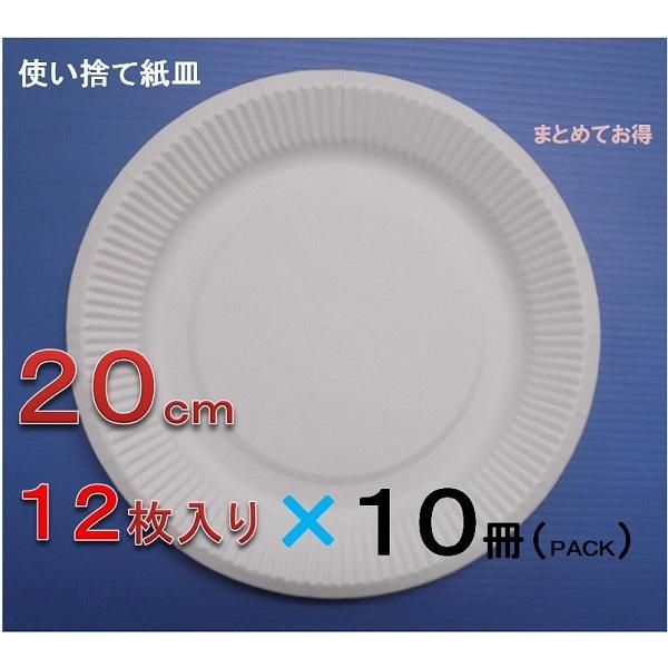 紙皿 ホワイト 20cm 12枚入り×10冊まとめ買い 紙皿 ホワイト 20cm 12枚入り×10冊まとめ買い