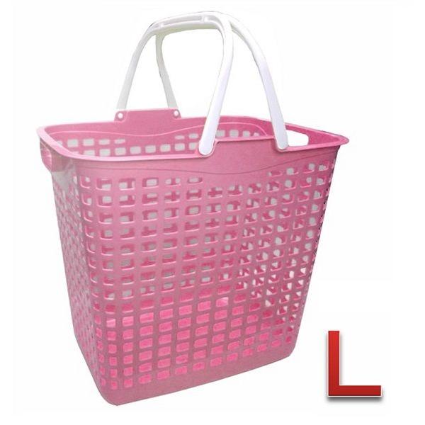 レジャー・行楽に。おもちゃ収納。洗濯バスケットとして。材質　本体・ハンドル：ポリプロピレンサイズ　約440*325*H403ｃ色　ピンク【洗濯かご、脱衣かご、脱衣カゴ、カラフル、ショッピングバスケット、手付きかご、収穫かご、買い物かご、買い...