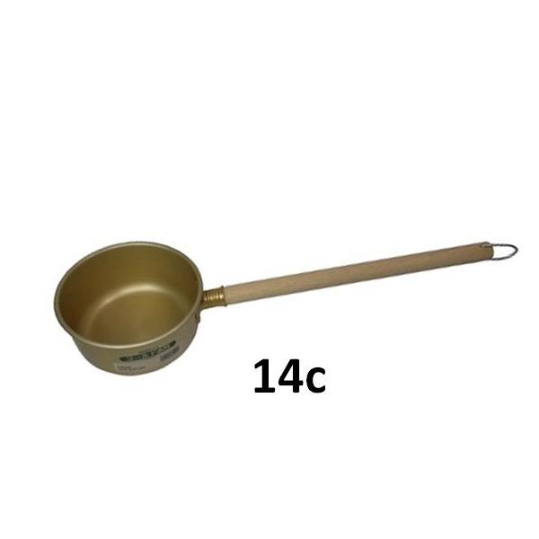 前川金属　硬質アルミ水杓子ゴールド14ｃ（上）フック付き　【ひしゃく　水杓】