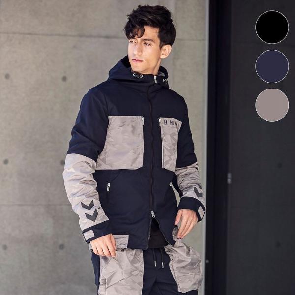 hummel（ヒュンメル） ナイロン コンビ パーカー メンズ アウター