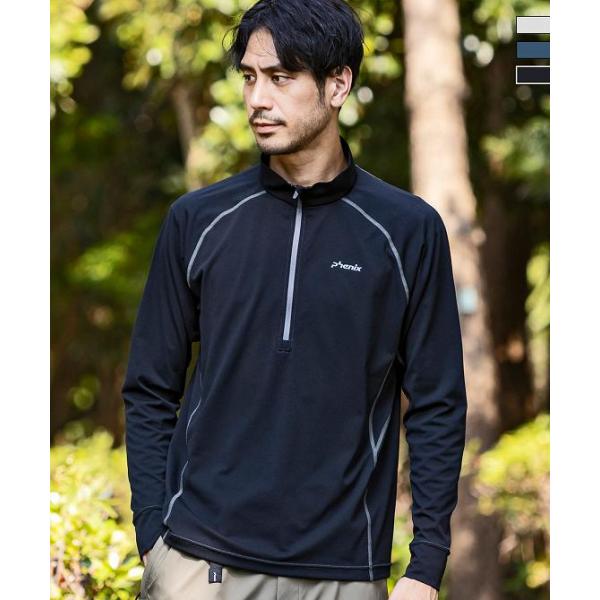 phenix ハーフジップウェア L ネイビー phenix outdoor（フェニックスアウトドア） HALF ZIP LONG SLEEVE T