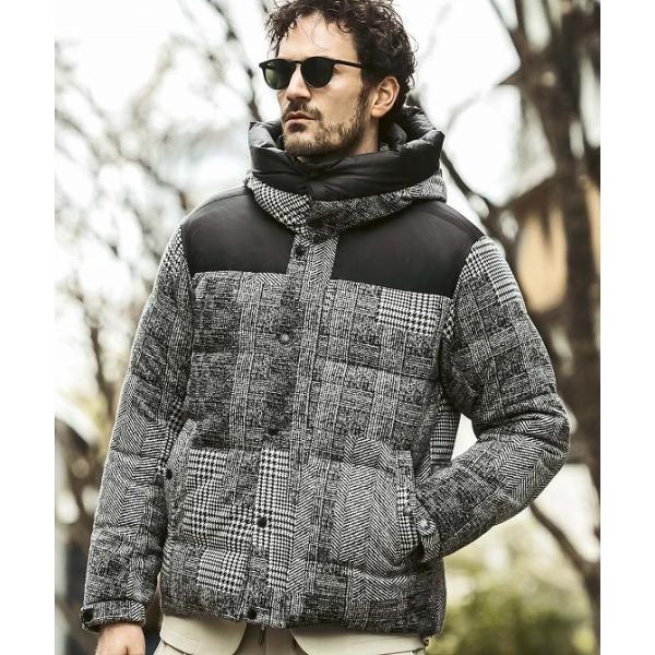 1PIU1UGUALE3 RELAX ジャガード ファイバーダウンジャケット L 1PIU1UGUALE3 RELAX(ウノピゥウノウグァーレトレ リラックス)ブラック