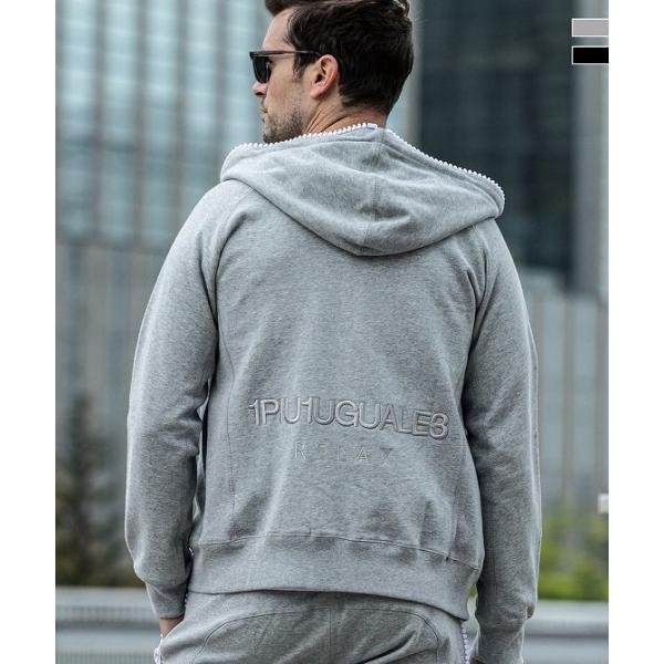 1PIU1UGUALE3 RELAX 3ロゴ パーカーセットアップ　メンズ　L 1PIU1UGUALE3 RELAX ウノピゥウノウグァーレトレ リラックス