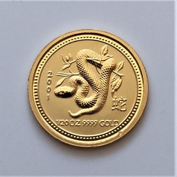 純金 コイン 金貨 24金 干支 金貨 へび 蛇 1/20オンス 2001年 オーストラリアパース発行 クリアケース付  :005-02-2001:金貨と銀貨のスペースゴールド - 通販 - Yahoo!ショッピング