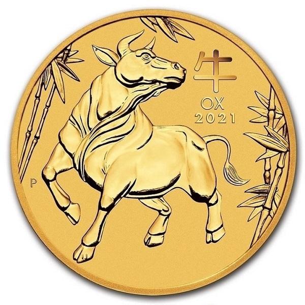 純金コイン 24金 干支 金貨 牛（丑）1/10オンス 2021年 オーストラリアパース発行