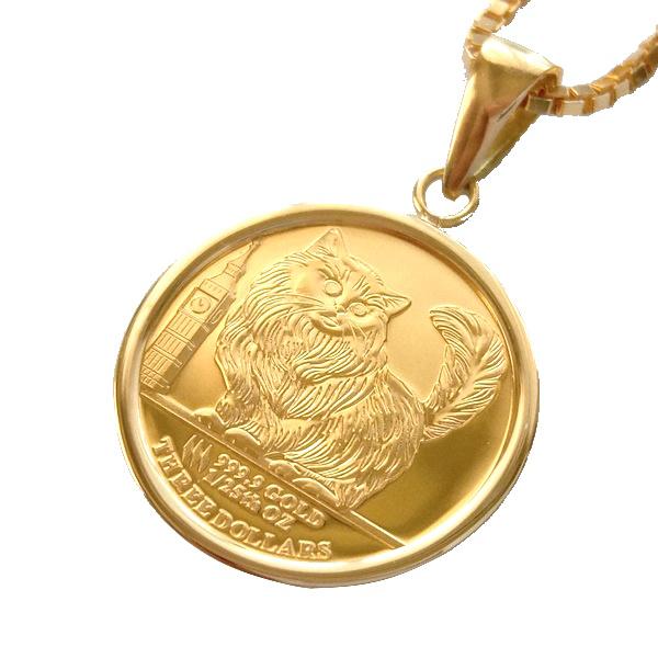 24金 キャット金貨 1/25オンス 2022年製 18金シンプル伏込み枠