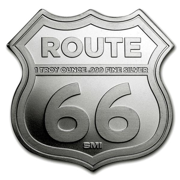 純銀メダル　ルート66 新品) アメリカ「ROUTE 66 ルート ハイウェイ」純銀 1オンス