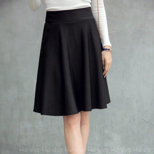 ブラックピースナウ ハイウエスト膝丈フレアスカート BPN ブラック