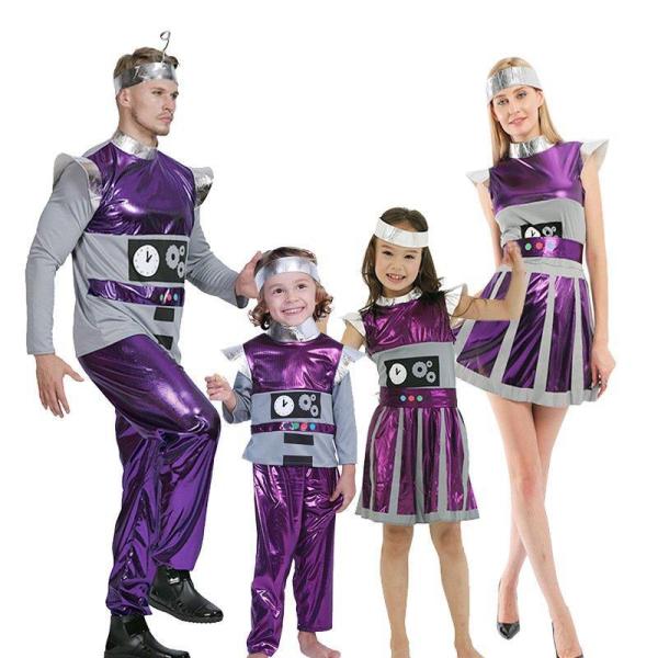 ハロウィン 宇宙服 パープル 宇宙人舞台劇 コスチューム コスプレ衣装 Halloween コスプレ 衣装 仮装 大人 子供用 文化祭 忘年会 学園祭