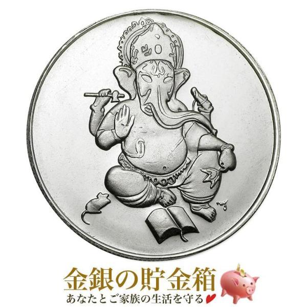 ガネーシャ純銀コイン 1オンス クリアケース入り   純銀 銀貨 コイン 金銀の貯金箱