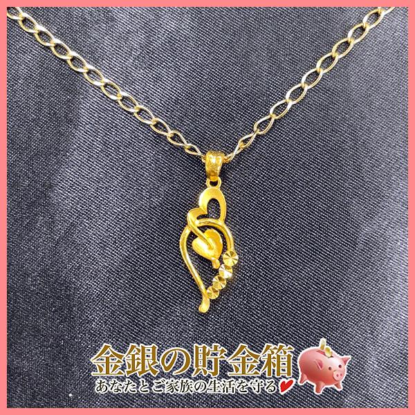 新品『ハートモチーフ しずくペンダント』純金 アクセサリー 雫 ハート 