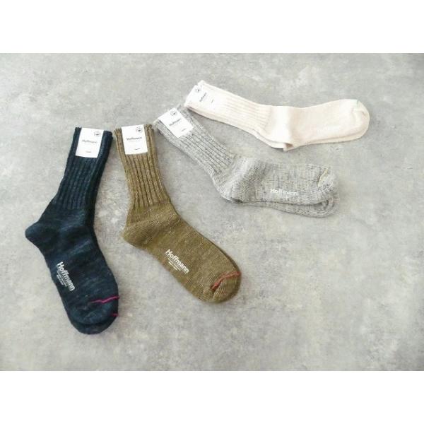 Hoffmann(ホフマン) リネンオーガニックコットンリブソックス　22.5-24.5cm 25.0-27.0cm(9-7008-22)(9-7008-25)