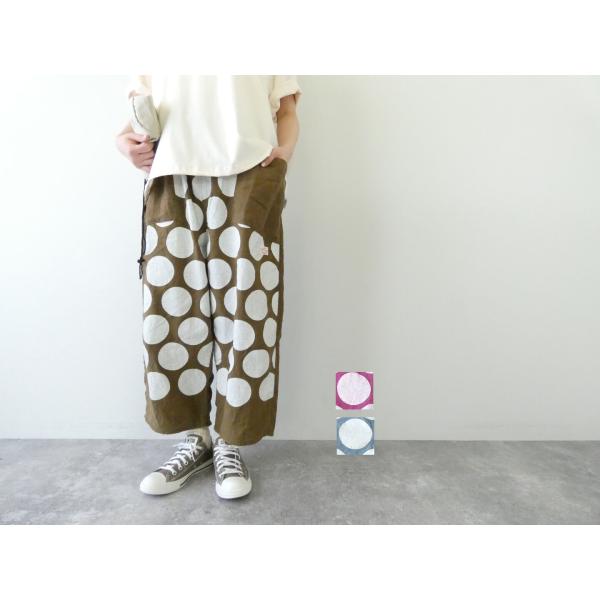 快晴堂(かいせいどう) Girl's ベルギーリネンの大きな水玉 斜め