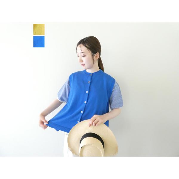 【SALE】mao made(マオメイド) やわらかコットンほんのりAラインフロントボタンバックスリットベスト(611107)※セール商品の為、送料無料サービス対象外