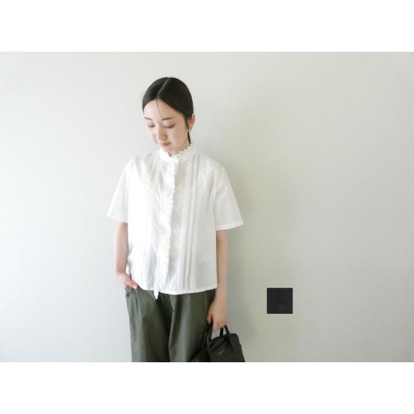 【SALE】MidiUmi(ミディウミ) ピンタックレースシャツ(2-730225) ※セール商品の為、送料無料サービス対象外